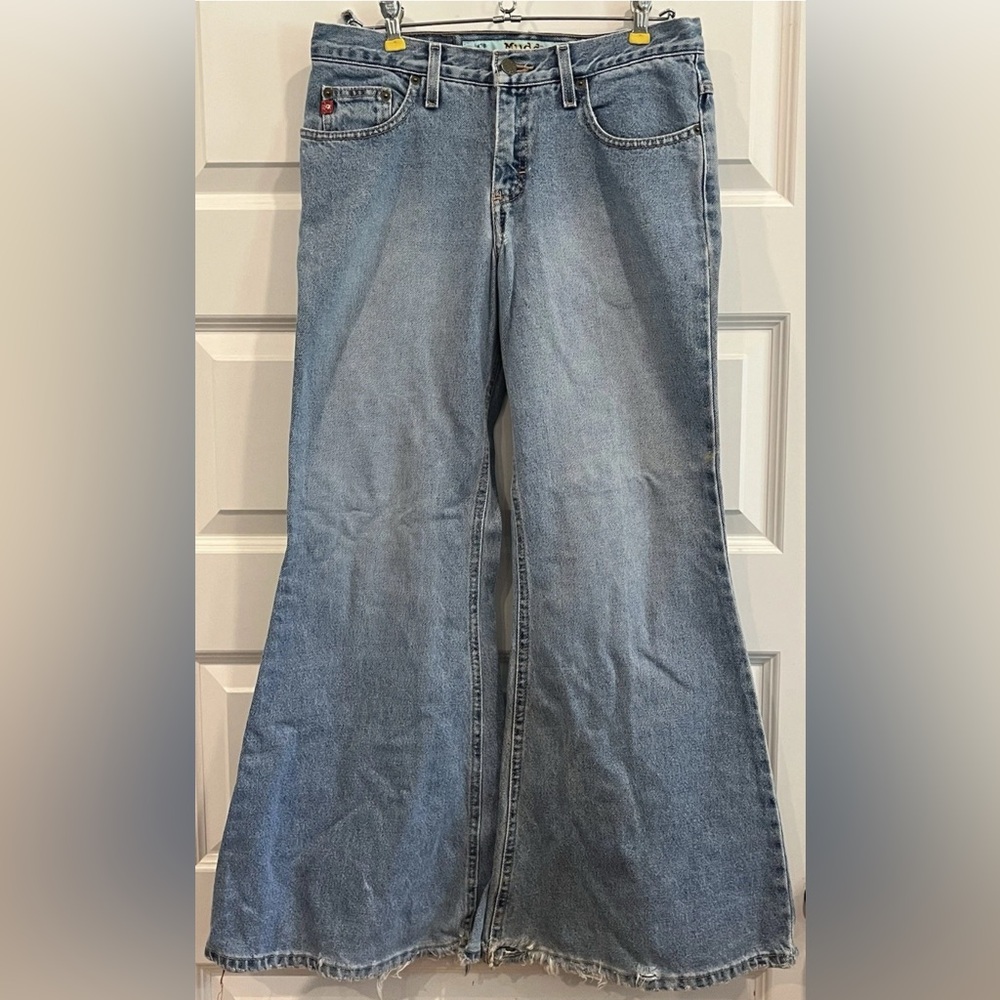 Vintage Mudd Floral Bell Bottom Jeans 🌸 Size 9 Y2K Hippie